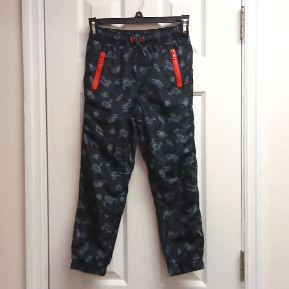 365 Kids, Garanimals,  windbreaker pants Size 7 Boys NWOT BLACK/GRAY/ORANGE